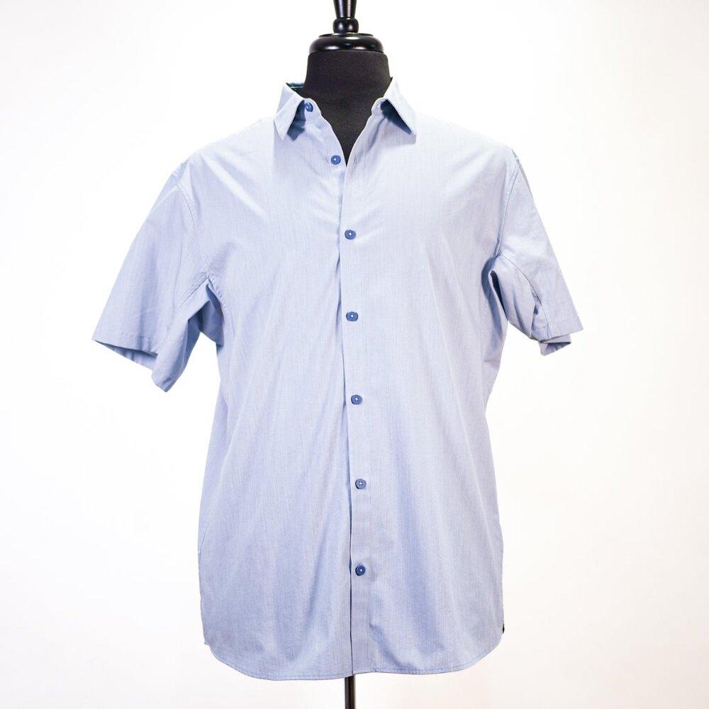 Lululemon Men’s Short Sleeve Button Down – Blue/Gray – Size XL – Never Worn